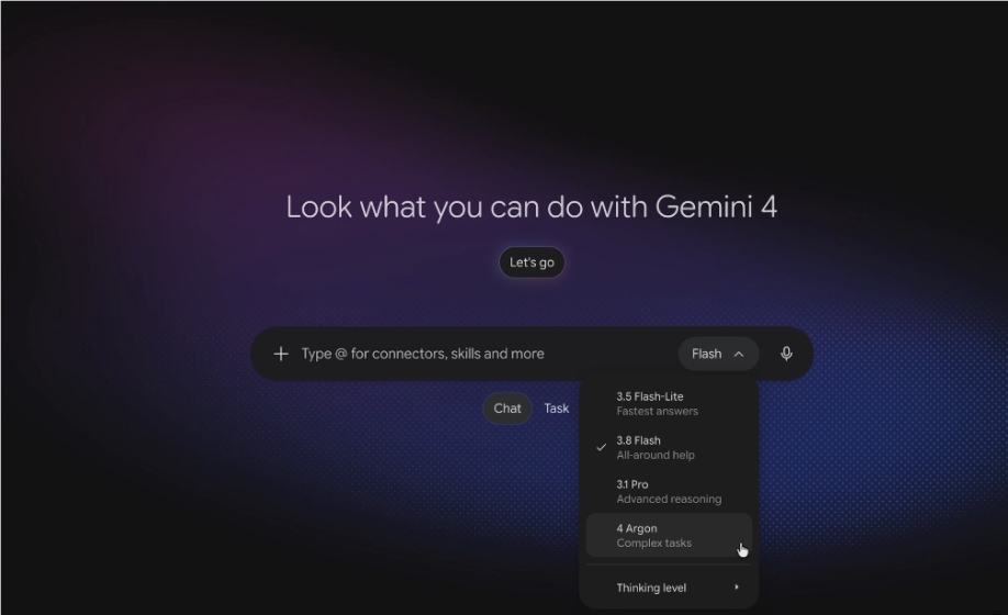 谷歌Gemini 4 Argon上线 突破100万Token长文本处理